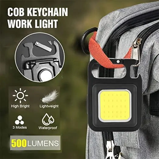 Mini LED COB Flashlight , Keychain Light,500 Lumen Rechargeable Flashlights