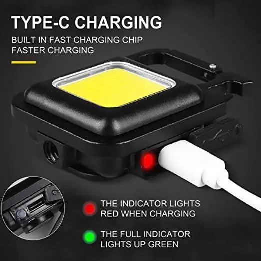 Mini LED COB Flashlight , Keychain Light,500 Lumen Rechargeable Flashlights