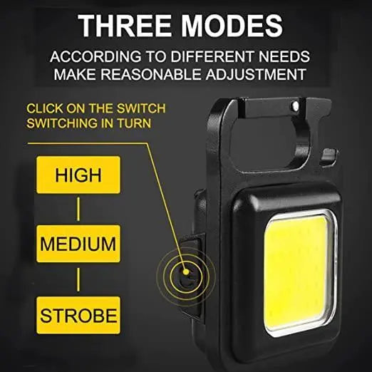 Mini LED COB Flashlight , Keychain Light,500 Lumen Rechargeable Flashlights
