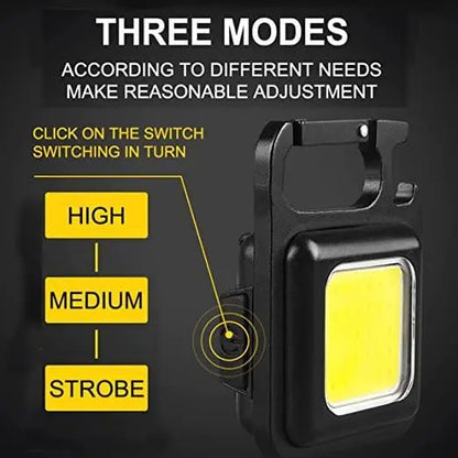 Mini LED COB Flashlight , Keychain Light,500 Lumen Rechargeable Flashlights